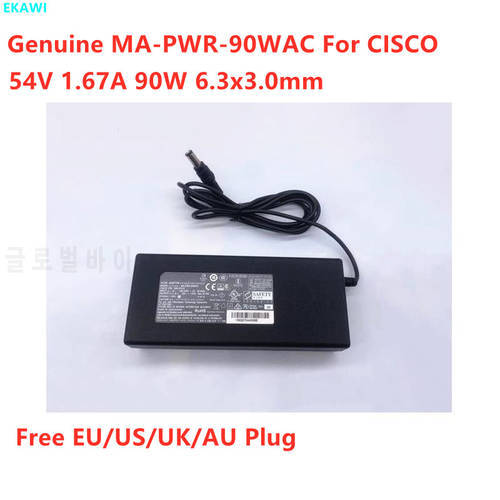 Genuine 54V 1.67A 90W MA-PWR-90WAC Power Supply AC Adapter For CISCO 640-47010 MERAKI MX65 MX65W Charger