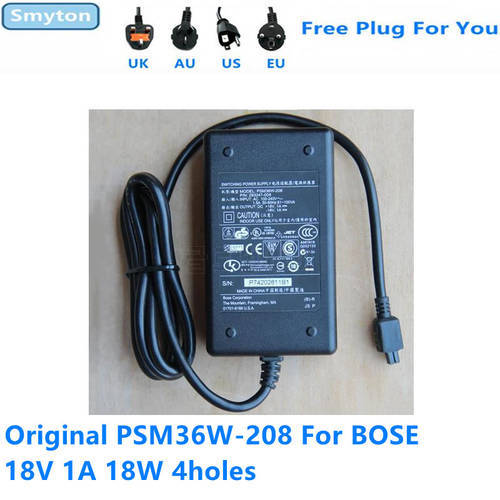 Original Switching Power Supply AC Adapter For BOSE 18V 1A 18W 4holes PSM36W-208 PSM36W-201 277646-Z006 SOUNDDOCK I Charger