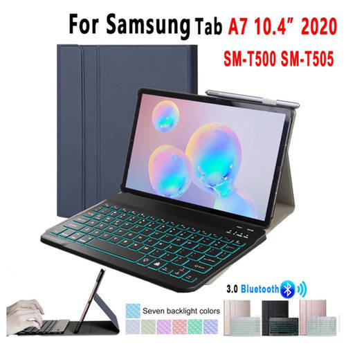 Backlit Keyboard Case for Samsung Galaxy Tab A7 SM-T500 SM-T507 SM-T505 10.4 inch 2020 Shell Funda Slim Keyboard Leather Cover