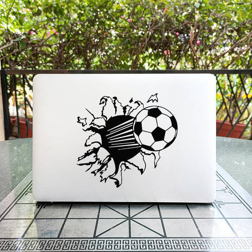 Ball Through Wall Creative Laptop Sticker for Macbook Pro Air Retina 11 12 13 15 Inch Mac Skin Chromebook Surface Notebook Decal
