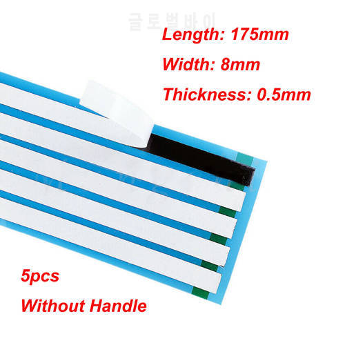5pcs 175*8*0.5mm Pull Tabs Stretch Release Adhesive Strips for LCD Screen without Handle