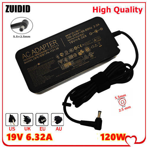 Gaming Laptop Adapter 19V 6.32A 120W 5.5*2.5mm AC Power Charger For Asus Notebook N750 N53S GL502V GL752VW GL552VW FZ53V FX50