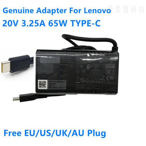 Genuine ADLX65YSDC3A 65W 20V 3.25A TYPE-C ADLX65YSLC3A ADLX65YSCC3A AC Adapter For Lenovo ThinkPad Laptop Power Supply Charger