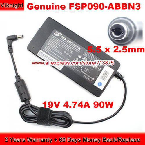 Genuine Thin FSP090-ABBN3 19V 4.74A AC Adapter 90W Charger FSP090-ABBN2 for Eluktronics THINN-15 PA3822U-1ACA PA5180E-1AC3