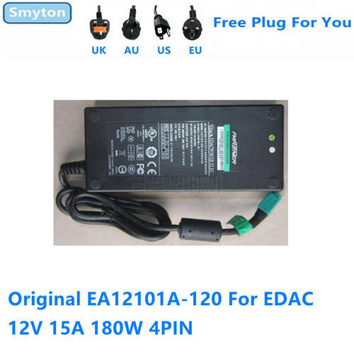 Original AC Adapter Charger For EDAC EA12101A-120 12V 15A 180W 4PIN 2706591002088 Power Supply