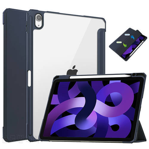 Shockproof Transparent Tablet Cover For iPad Air 5 2022 Air 4 2021 Case Smart Sleep Wake Hard Shell For iPad Air 4 5 10.9 Fundas