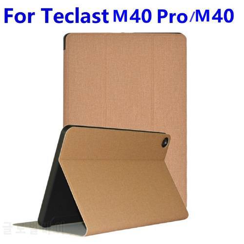 for Teclast M40 Pro Tablet Cases Fabric Texture PU Flip Sleeve Shockproof Cover Foldable Stand Holder Protective Shell