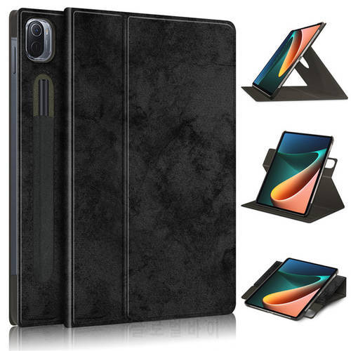 Mi Pad 5 Case for Xiaomi Pad 5 Cover Pencil Holder 360 Rotate Cover for Xiaomi Mi Pad5 Pro PU Leather Magnetic case para tablet