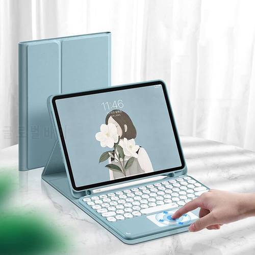 Wirless Bluetooth Keyboard Case For Samsung Galaxy Tab S8 Ultra 14.6 SM-X900 X906 Tablet Pencil Holder Touchpad Keyboard Cover