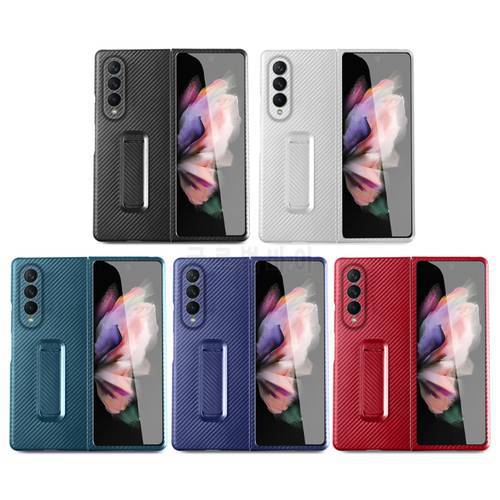 OOTDTY Unique High Quality Durable Special Material Carbon Fiber Phone CaseCompatible with Z fold 3 Shockproof