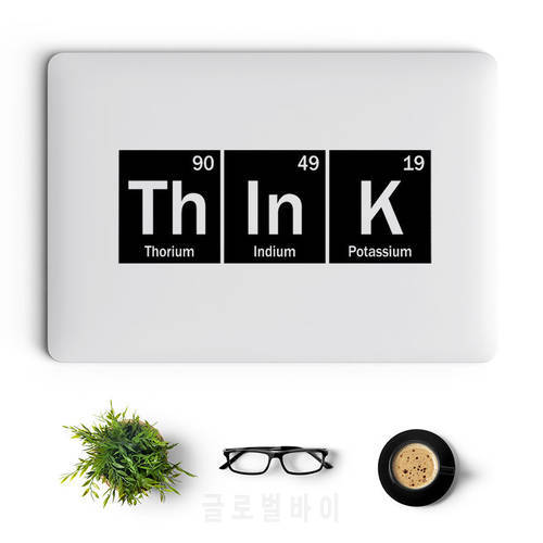 THINK - Chemical Elements Laptop Sticker for Macbook Pro 14 16 Retina Air 12 13 15 Inch Mac Cover Skin Vinyl HP Notebook Decal