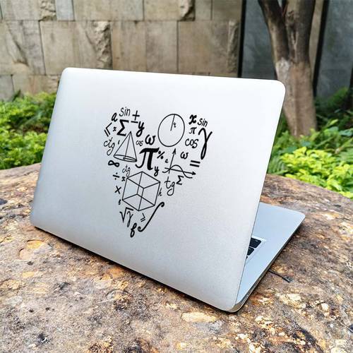 Math Formula Heart Vinyl Laptop Sticker for Macbook Pro 14 16 Retina Air 13 15.6 Inch Mac Cover Skin Lenovo Notebook Decal Decor