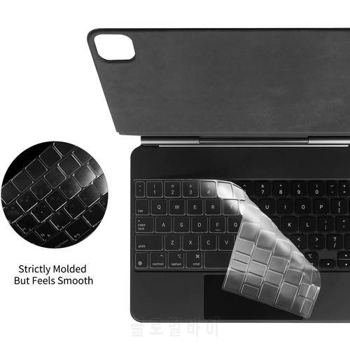Keyboard Cover for iPad Air 4th Gen and iPad Pro 11 Ultra Thin, Clear TPU Material Magic Keyboard Skin Protector Film