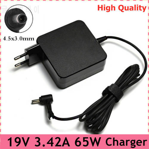 19V 3.42A 65W 4.5x3.0mm AC Adapter Power Supply Charger For Asus 550V PRO451 PU500C PU450C PU403U PU404U Laptop K3400P Notebook