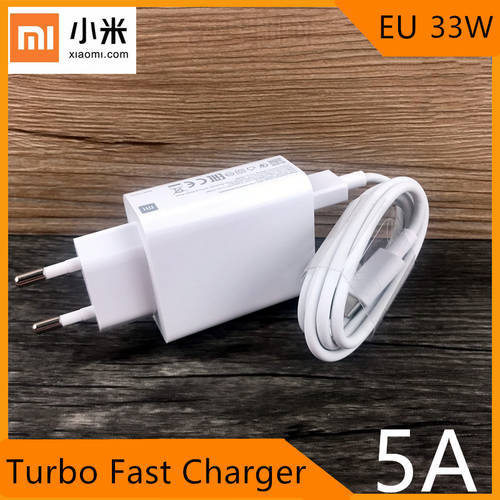 Xiaomi Original Redmi Note 9 Pro Fast Turbo Charger 33W Quick Charge EU Wall Adapter 5A Type C Cable For Redmi K40 Mi 10T Lite