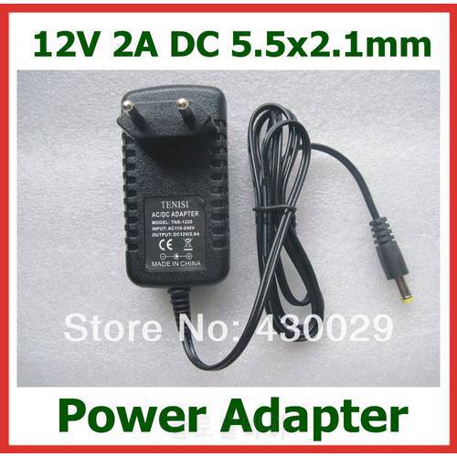 10pcs 12V 2A DC 5.5x2.1mm Power Supply Adapter EU US Plug Charger for LED Strips Light PDA Digital Camera