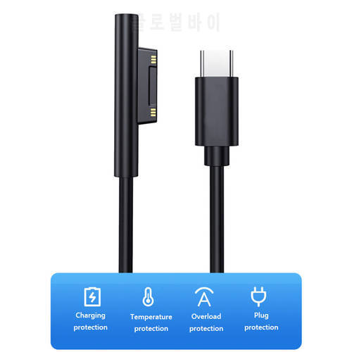 USB Type C Power Supply PD Fast Charger Adapter Cable USB C Power Fast Charger Cable for Microsoft Surface Pro
