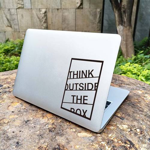 Think Out of Box Inspired Quote Vinyl Laptop Stickers for Macbook Decal Pro 14 16 Retina Air 13 15 Inch Mac Skin Notebook Decor