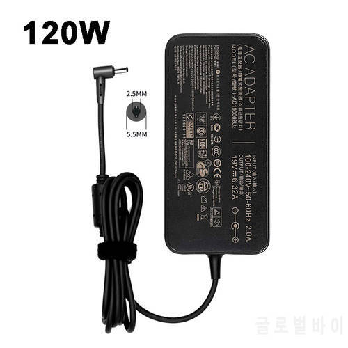 120W 19V 6.32A 5.5*2.5mm Laptop Charger AC Power Supply Adapter for Asus PA-1121-28 ADP-120RH B N750 N500 G50 N55 53S FX50J FX50