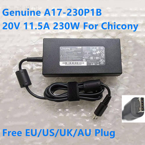 Genuine Chicony 20V 11.5A 230W A17-230P1B A230A037P AC Adapter For MSI GP76 GE76 GE66 RAIDER 10SGS-201ES Gaming Laptop Charger