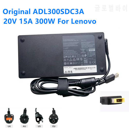 Original 300W AC Adapter For Lenovo 20V 15A ADL300SDC3A ADL300SLC3A R9000P R9000K Y9000P Y9000X LEGION 7 Gaming Laptop Charger