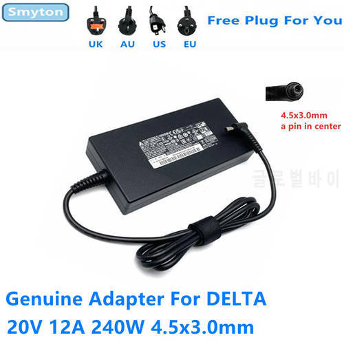 Original 240W AC Adapter Charger For DELTA ADP-240EB D 20V 12A 240W 4.5x3.0mm MSI Laptop Power Supply