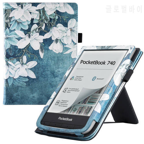 Case for PocketBook 740/Pocketbook InkPad 3 Color/PocketBook 740 Pro eReader - Premium Protective Cover with Stand/Hand Strap