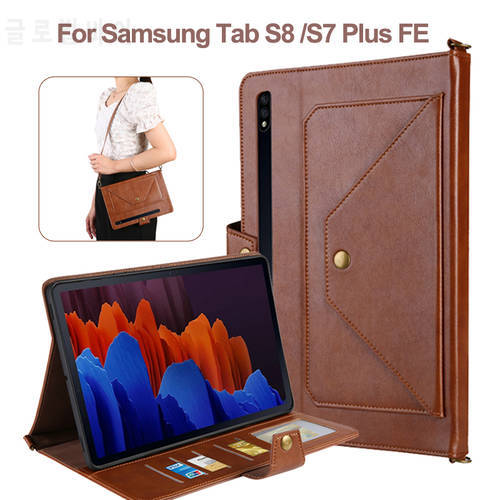 Multifunction Leather Case for Samsung Galaxy Tab S8 11inch S8 Plus Card Holder Business Tablet for Galaxy Tab S7 FE Plus Case