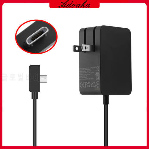 Advaka 5.2V 2.5A 13W Mirco AC Adapter Tablet Charger For Microsoft Surface 3 Model 1623 1624 1645 Power Supply Cargador