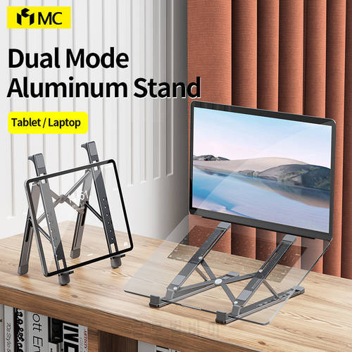 MC Laptop Stand Aluminum Foldable Portable Adjustable Holder Grey Notebook Stand for 9-15.6inch Laptop