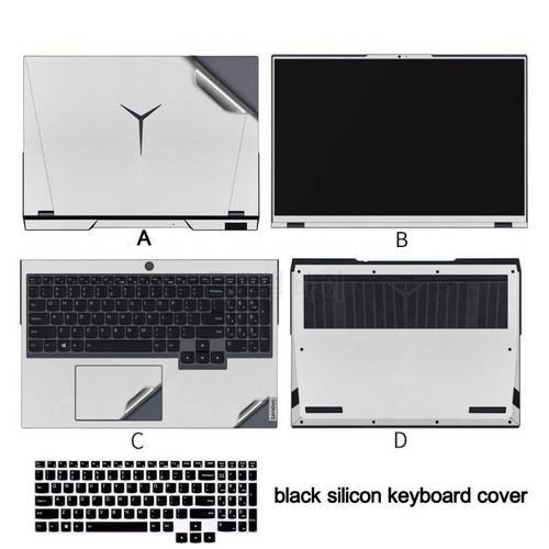 Pre-Cut Laptop Skin Film with Black Silicone Keyboard Cover for Lenovo Legion 5 15.6inch 15IAH7 15ACH6 15ITH6 Sticker Cover