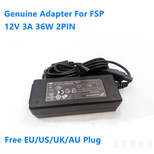 Genuine 12V 3A 2PIN Plug FSP FSP036-RAB FSP036-RBBN2 AC Adapter For TIGATE FORTINET FG-60D-BDL 60E 30E-3G4G Power Supply Charger