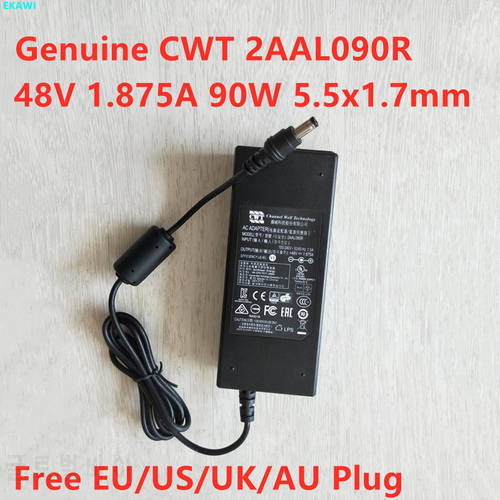 Genuine 48V 1.875A 90W 5.5x1.7mm CWT 2AAL090R AC Power Supply Adapter For Hikvision Hard Disk Video Recorder Power Charger