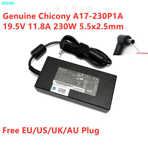 Genuine Chicony 230W 19.5V 11.8A A17-230P1A A230A032P AC Adapter For MSI P65 GS75 GS65 GS66 Gaming Laptop Power Supply Charger