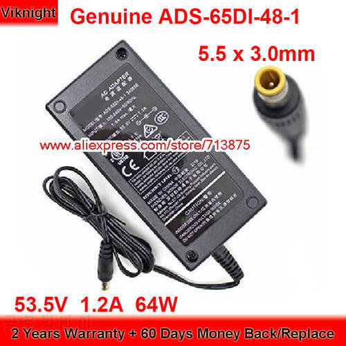 Genuine ADS-65DI-48-1 54065E 53.5V 1.2A AC Adapter 64W Charger for Hoioto ADS-65DL-48-1 54065E 5.5 x 3.0mm Tip Power Supply