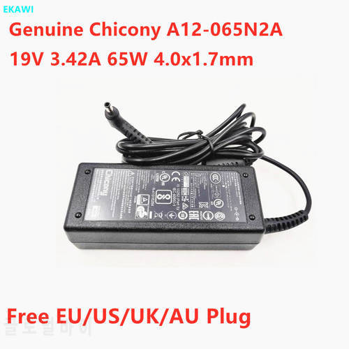 Genuine CHICONY A12-065N2A 19V 3.42A 65W 4.0x1.7mm A065R093L AC Adapter For Laptop Power Supply Charger For Delta ADP-65JH HB