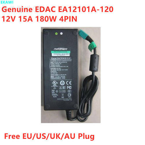Genuine EDAC EA12101A-120 12V 15A 180W 4PIN 2706591002088 AC Adapter For Laptop Power Supply Charger