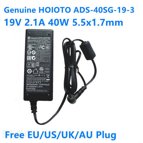 Genuine 19V 2.1A 40W 5.5x1.7mm ADS-40SG-19-3 ADP-40PH BB Power Supply AC Adapter For ACER LCD Monitor S220HQL D255 ES1 Charger