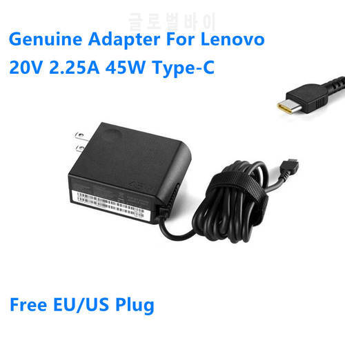 Genuine 20V 2.25A 45W TYPE-C ADLX45ULCU2A ADLX45UDCU2A AC Adapter For Lenovo ThinkPad X1 Yoga5 Yoga6 Laptop Power Supply Charger