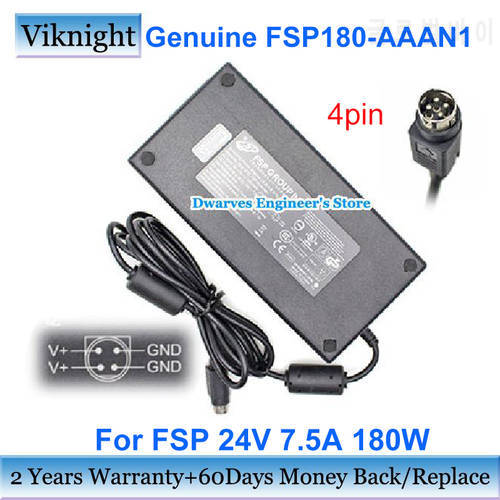 Genuine FSP180-AAAN1AC Switching Power Adapter 24V 7.5A 180W Charger for FSP Round With 4 Pin