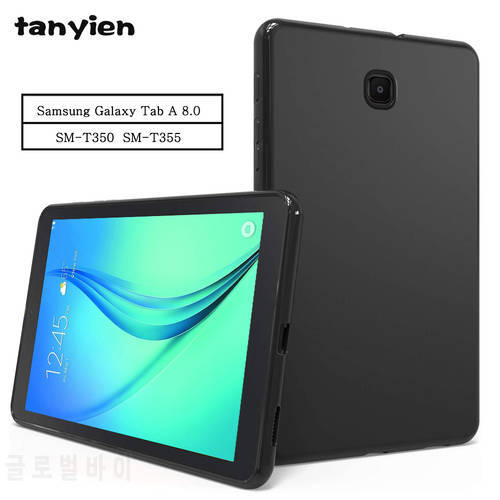 Shockproof Tablet Case For Samsung Galaxy Tab A 8.0 2015 SM-T350 SM-T355 T350 T355 Flexible Soft Silicone Black Shell Back Cover