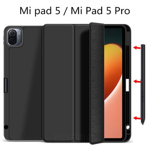Mi Pad 5 Pencil Case for Xiaomi Pad 5 Pro 5G Smart Funda Cover for tablet android Xiaomi Pad 5 Case Auto Wake Protective Shell