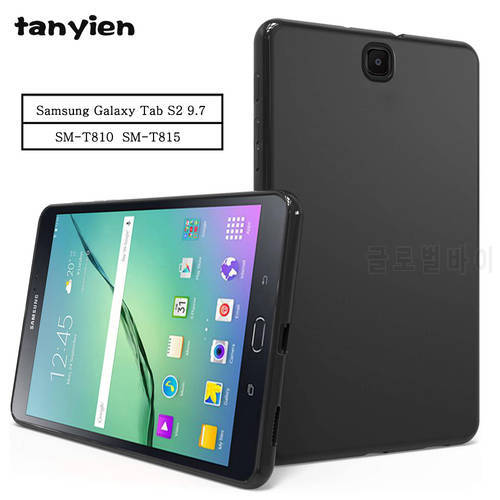 Tablet Case For Samsung Galaxy Tab S2 9.7 2015 SM-T810 SM-T815 T810 T815 Flexible Soft Silicone Black TPU Shell Back Cover