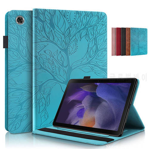 for Samsung Galaxy Tab A8 2022 Case 10.5 2021 SM-X200 SM-X205 X200 X205 Cover Funda Tablet 3D Tree Embossed Flip Stand Coque
