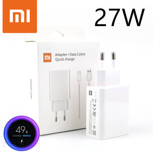 Xiaomi Fast Charger 27W Original EU Turbo Quick Charge Wall Adapter Usb Type C Cable For Mi 9 9t pro k20 pro mi note 10 lite