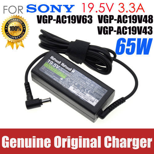 Original For SONY VAIO 19.5V 3.3A 65W VGP-AC19V43/ V44/ V48/ V49/ V63/ V64 laptop supply power AC adapter charger