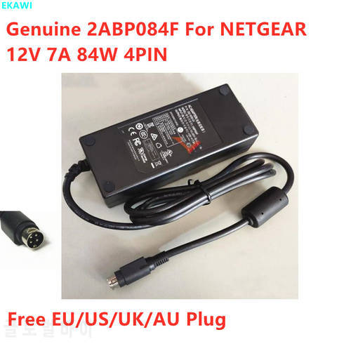 Genuine 2ABP084F 12V 7A 84W 4PIN 332-10781-01 NU90-9120700-I2 AC Adapter For NETGEAR NAS PSU Laptop Power Supply Charger