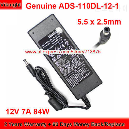 Genuine ADS-110DL-12-1 120084E 12V 7A AC Adapter 84W Charger with 5.5 x 2.5mm Plug Power Supply