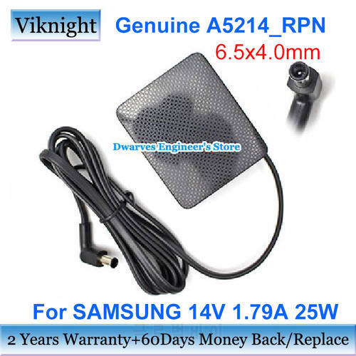 Genuine A5214_RPN 14V 1.79A AC Adapter For SAMSUNG Power Supply A2514_MPNL BN44-00917D BN44-00989A 6.5x4.0mm