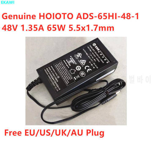 Genuine HOIOTO ADS-65HI-48-1 48065E 48V 1.35A 65W 5.5x1.7mm AC Adapter For Surveillance Video Recorder Power Supply Charger